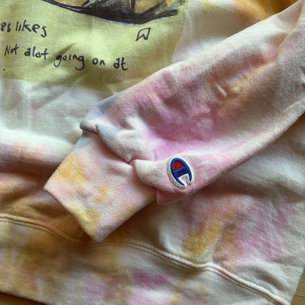 Champion Taylor Swift Not Alot Going On At The Moment TieDye Crewneck Sweatshirt - Picture 4 of 5